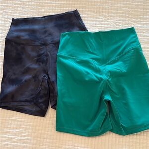 Paragon Fitwear Black and Green Athletic Shorts High-Waisted Stretch